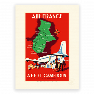 Affiche murale vintage Rome - Air France - Haute Définition - papier