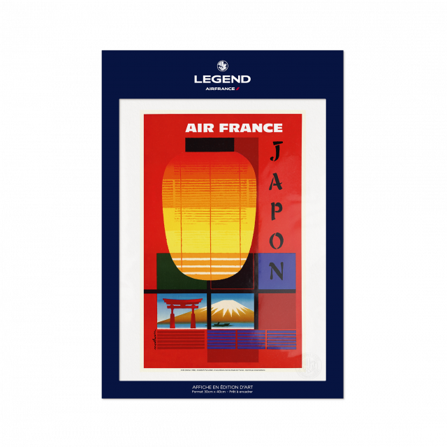 Affiche Air France Japon – Jacques Nathan 1960, Réédition