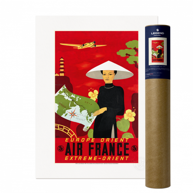 Affiche Air France Europe Orient – Lucien Boucher 1937, Réédition
