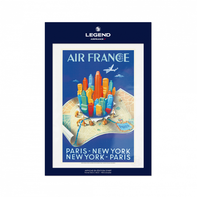 AIR FRANCEエアフランス 1950年代 機内パンフレット一式 Affiche Air France Paris - New York Building Map – Alphonse