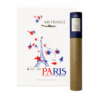 Affiche Air France Paris, Gateway to the World – Raymond Gid 1953,  Réédition Officielle Musée Air France