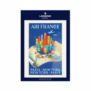 AIR FRANCEエアフランス 1950年代 機内パンフレット一式 Affiche Air France Paris - New York Building Map – Alphonse